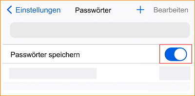 iOS Passwort speichern Schalter fx125