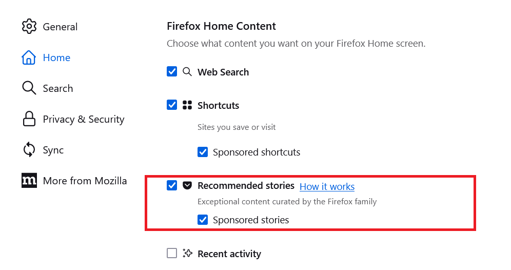 Fx125Settings-FirefoxHomeContent