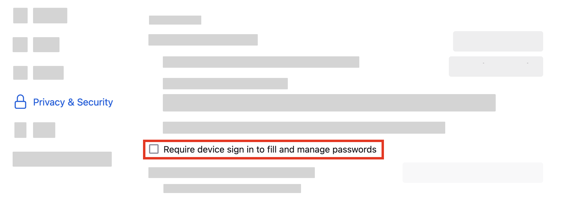 OS authentication setting