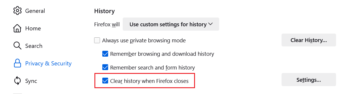 Fx115ClearHistoryWhenFirefoxCloses