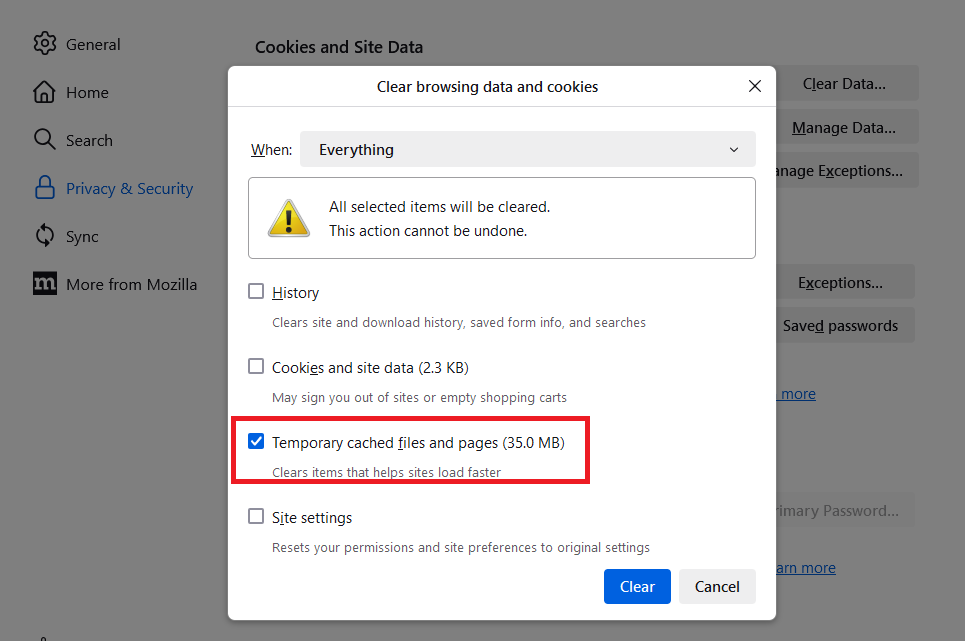 Fx128CookiesAndSiteData-ClearData-TemporaryCachedFiles