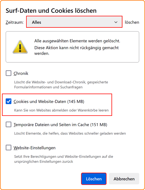 Einstellungen Datenschutz Daten löschen 1 fx128