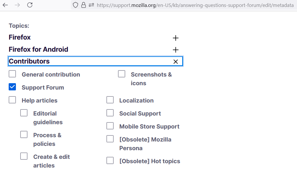 KB article metadata Contributors Topics