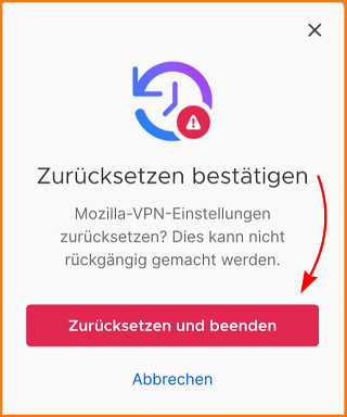 VPN zurücksetzen 3 virtuell