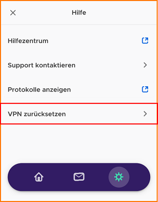 VPN zurücksetzen 1 virtuell