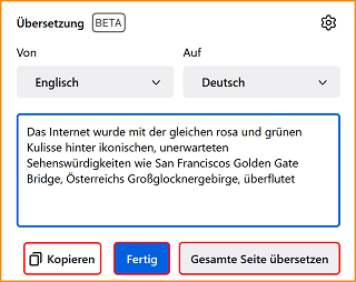 Firefox Übersetzung Auswahl 2