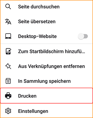 Android Einstellungen Drucken m128