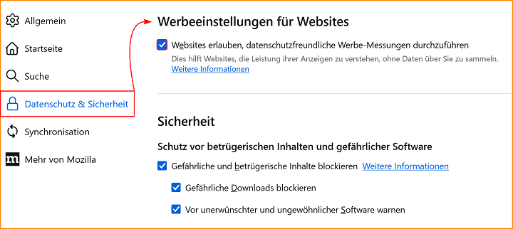 Einstellungen Datenschutz Werbeeinstellungen fx128