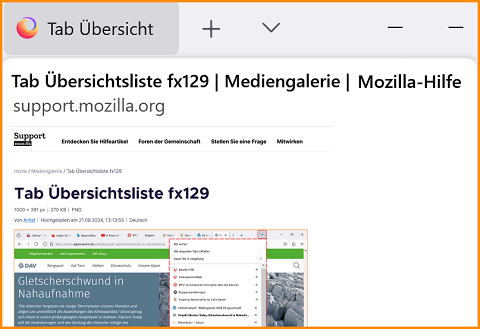 Einstellungen Allgemein Tabs Mauszeiger-Vorschau fx129