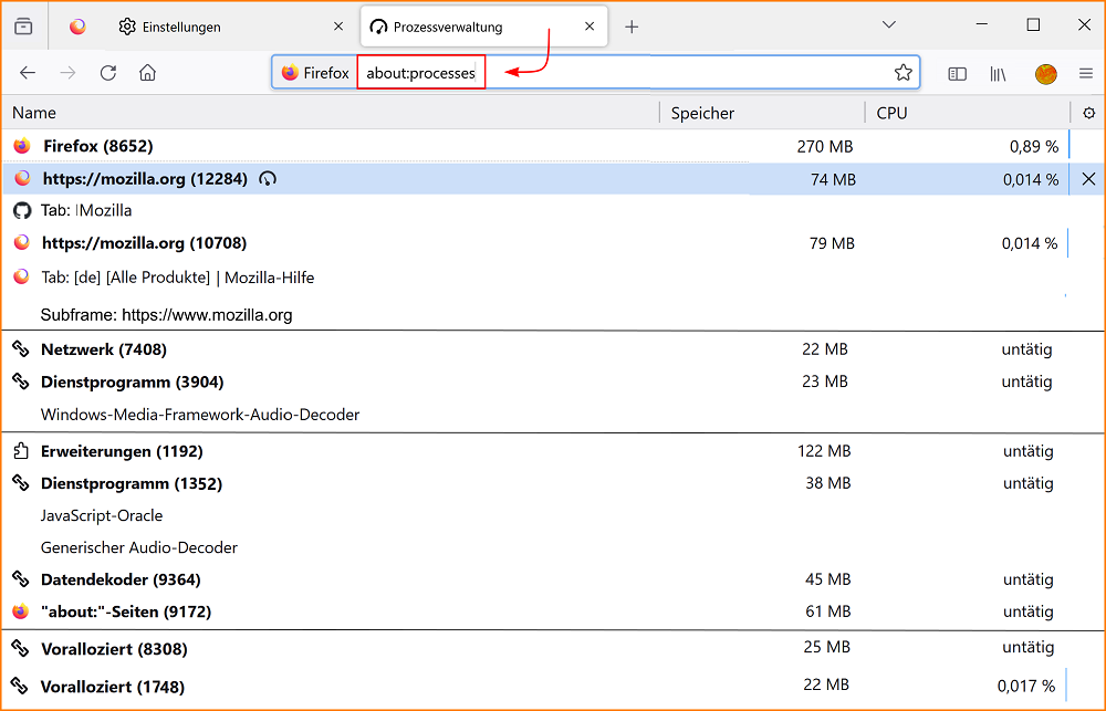 about processes fx129