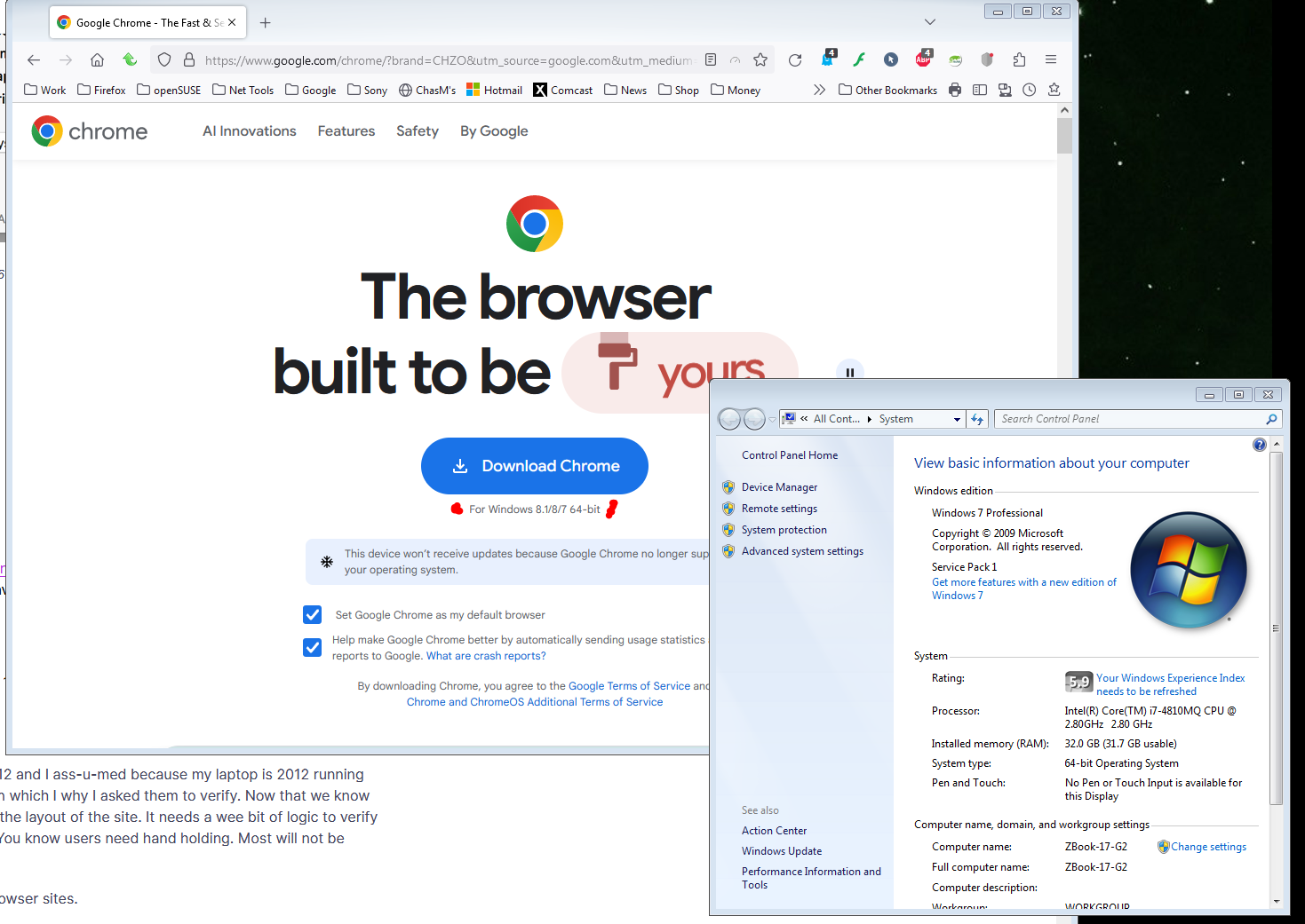 Chrome using a wee bit of logic