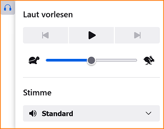 Leseansicht Option Laut vorlesen