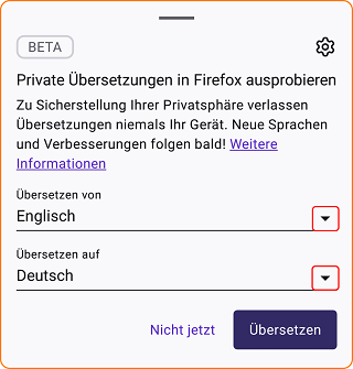 Android Übersetzung Fenster Sprache wählen