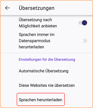 Android Übersetzung Fenster Übersetzungen 2