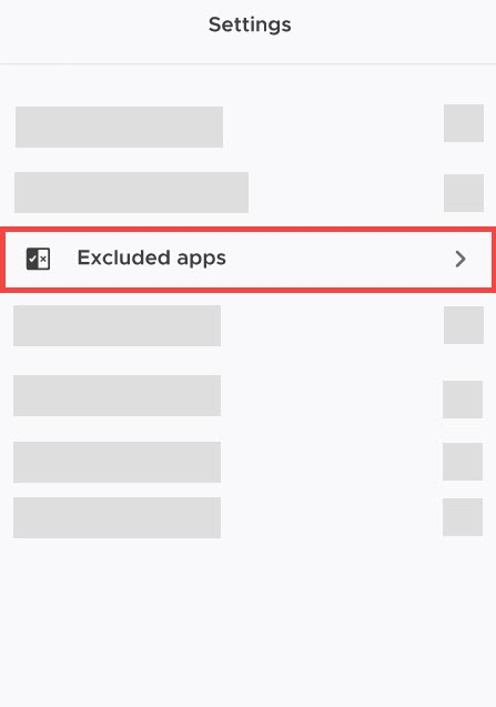 Excluded apps