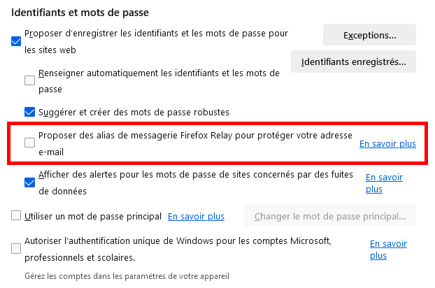 Uncheck Relay