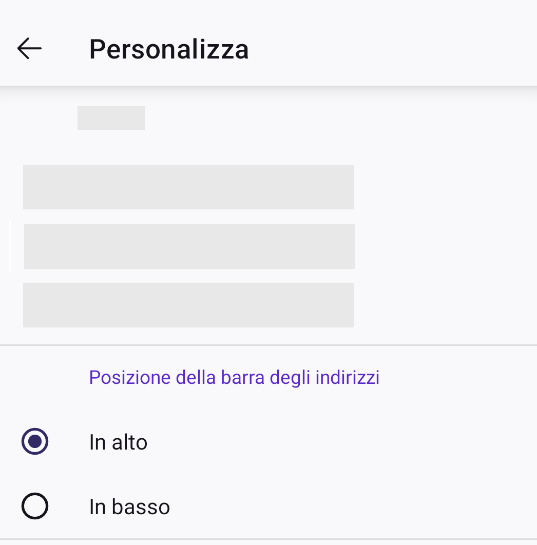 barra degli indirizzi pers