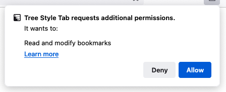 Optional permissions request on Firefox for desktop