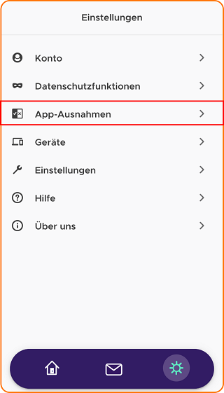 VPN Einstellungen Ausnahmen 1