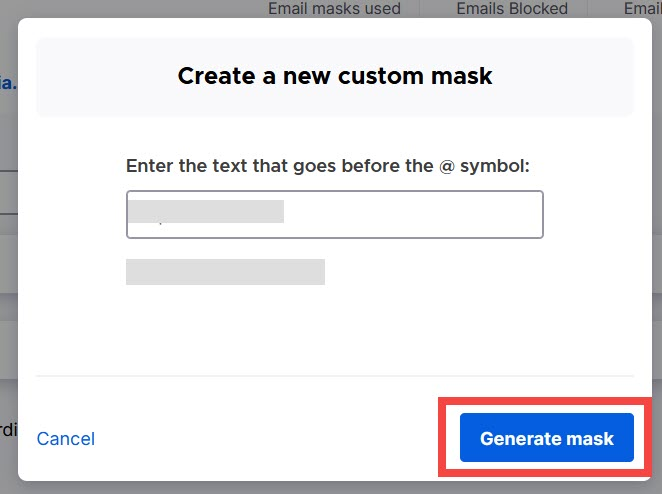 generate mask button