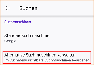 Android alternative Suchmaschinen