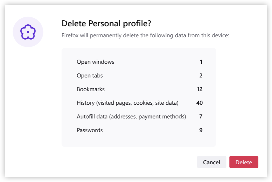 Delete a profile