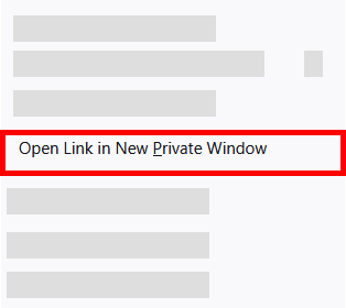 Open link in private