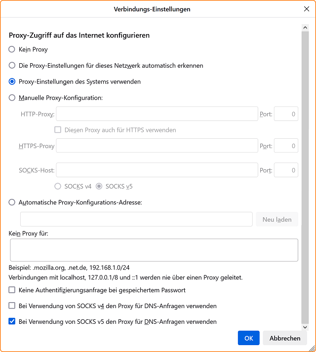 Einstellungen Allgemein Netzwerk Verbindungen fx128