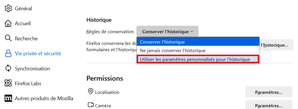 Use Custom settings