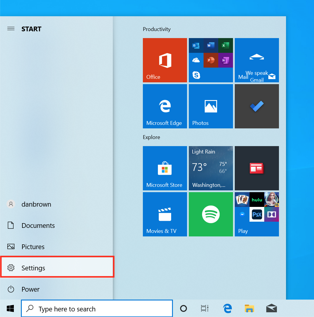 w10 start menu