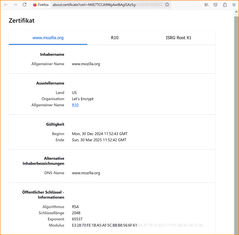 TLS Zertifikat 5 fx134