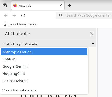 Classic sidebar with chatbot panel open details 29012025