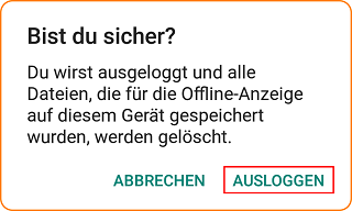 Pocket Android ausloggen bestätigen