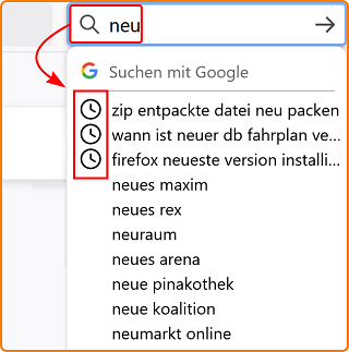 Suchleiste Suchergebnisse fx134