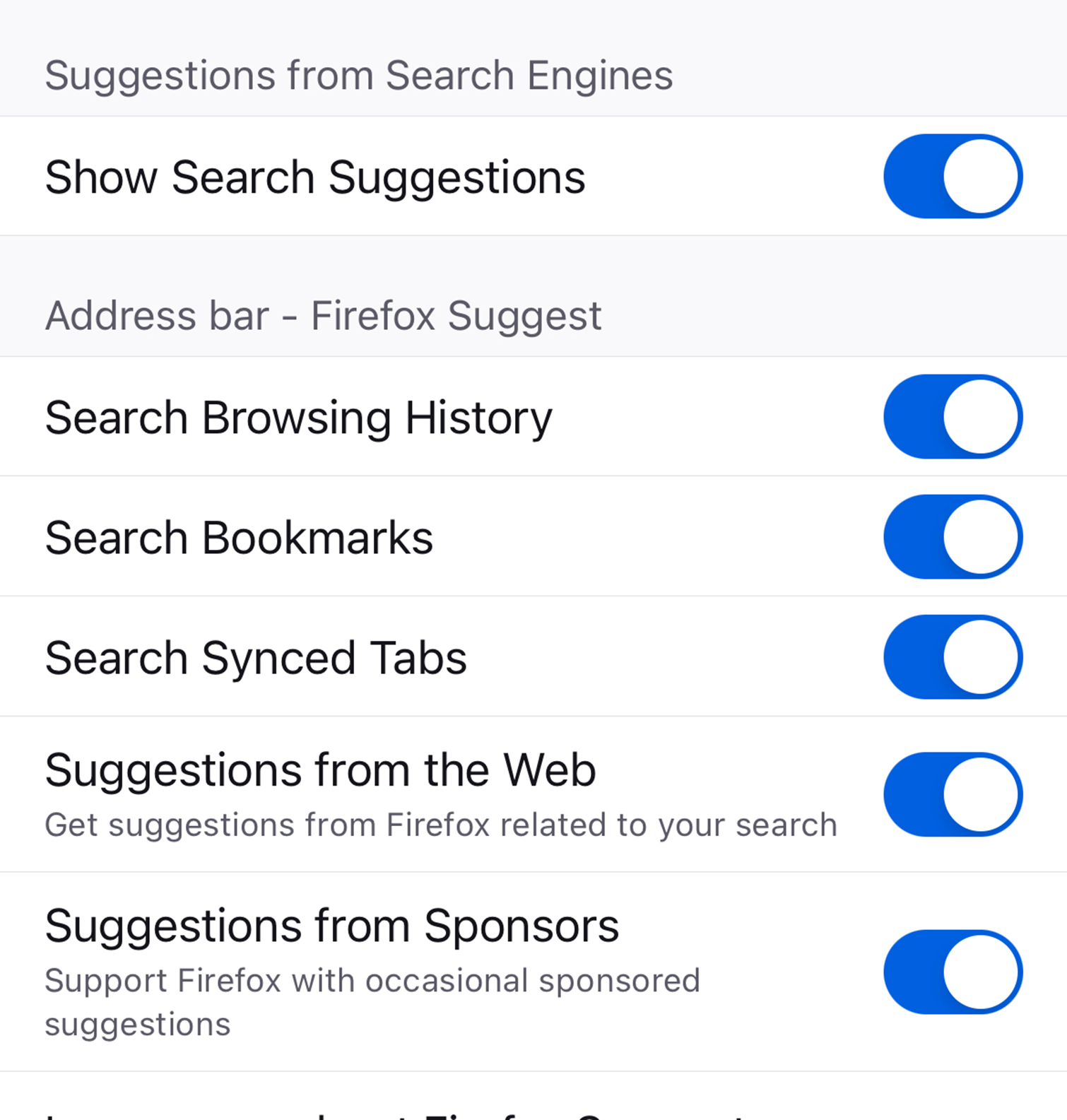 Suggestions ios