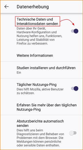 Android Datenerhebung