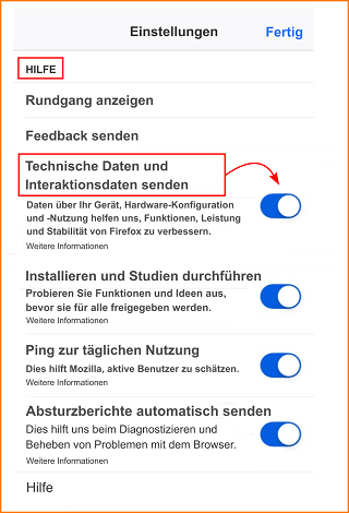 iOS Datenerhebung