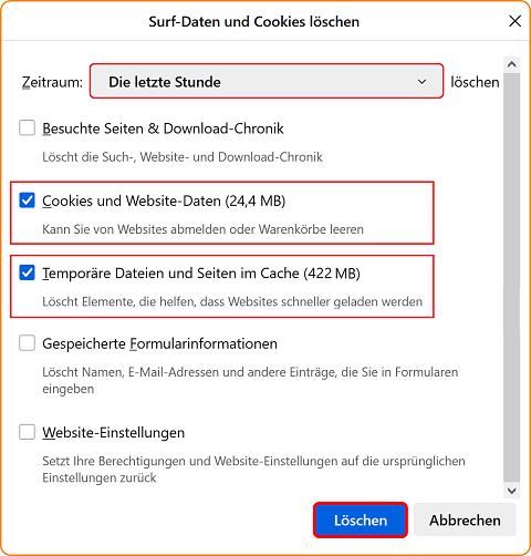 Einstellungen Datenschutz Daten löschen fx136