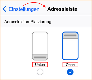 iOS Adressleiste fx136