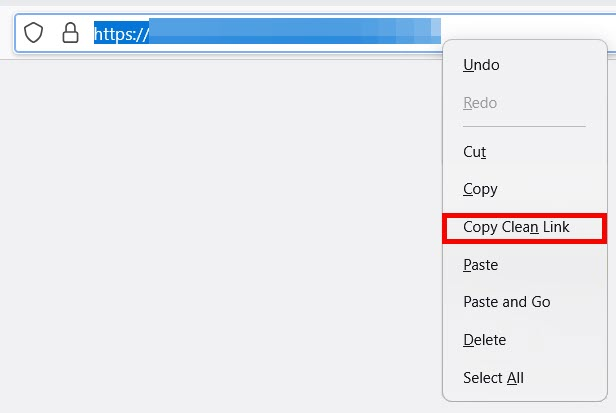 Copy Clean Link address bar