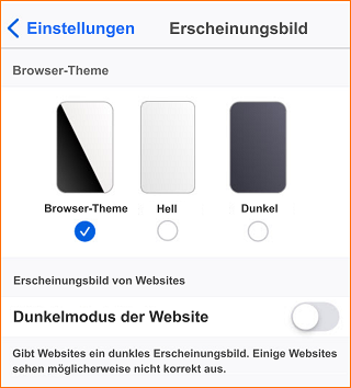 iOS  Erscheinungsbild automatisch anpassen