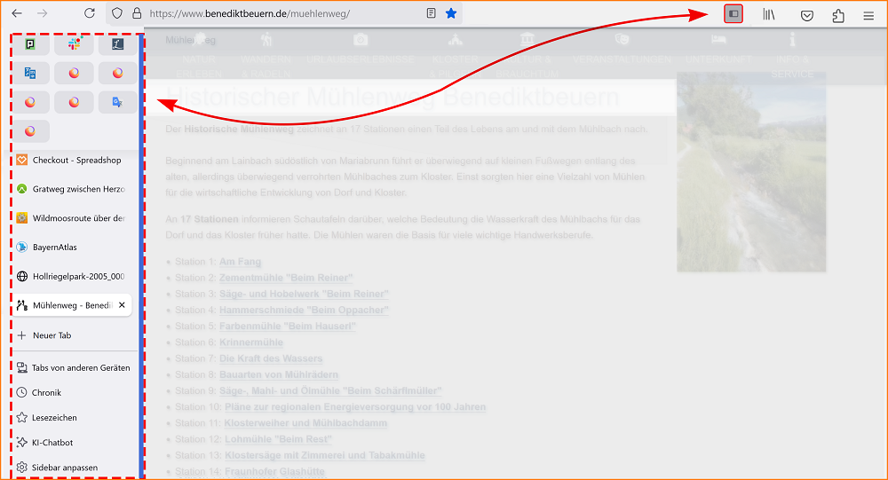 Einstellungen Allgemein Sidebar 1 fx138