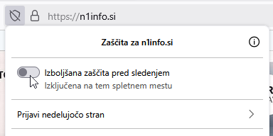 Fx139 izklop zascite pred sledenjem