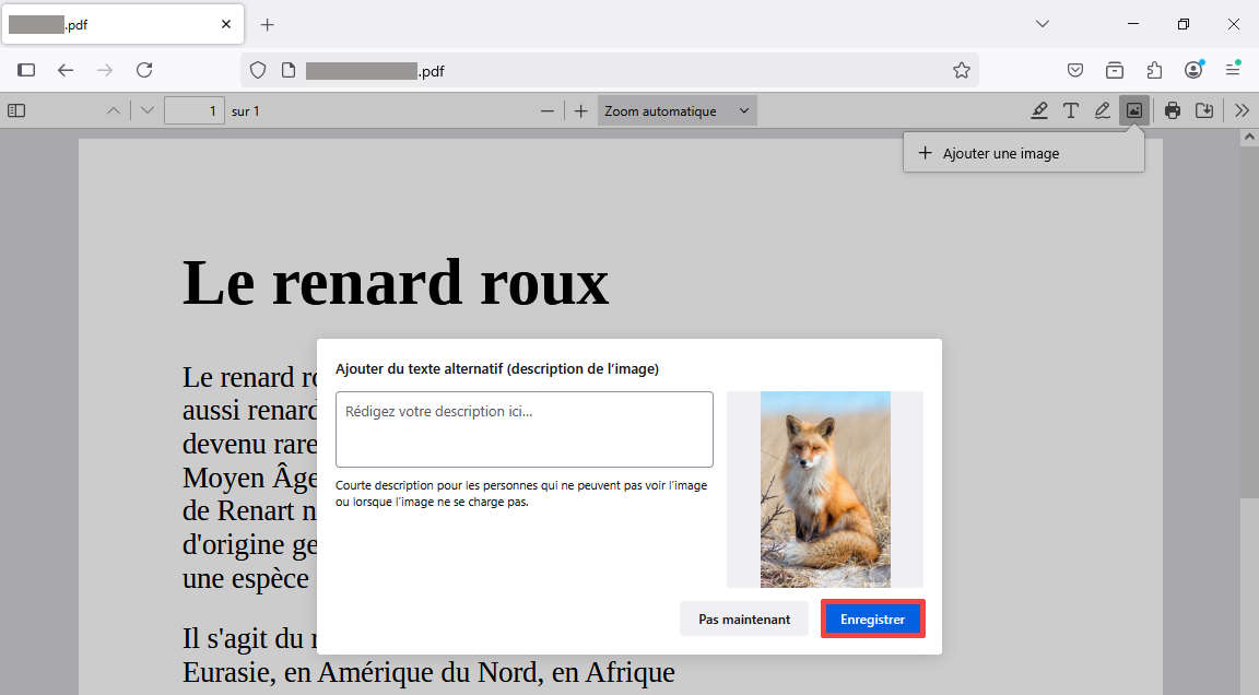 Turn off automatic alt text in PDFs