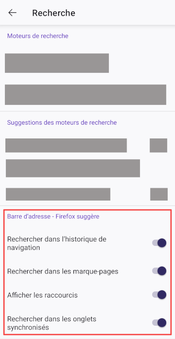 Firefox Suggest Settings Android
