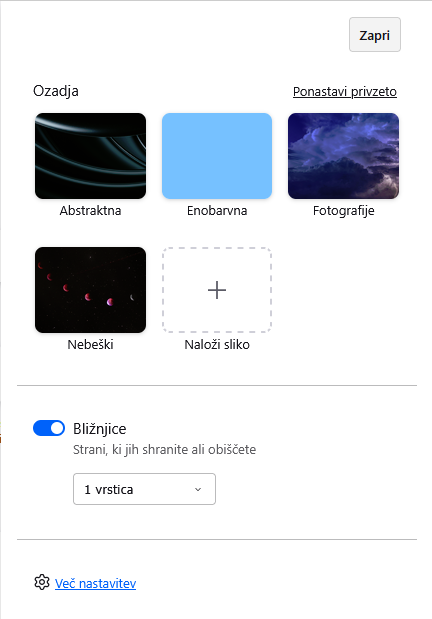 Fx140 prilagajanje novega zavihka