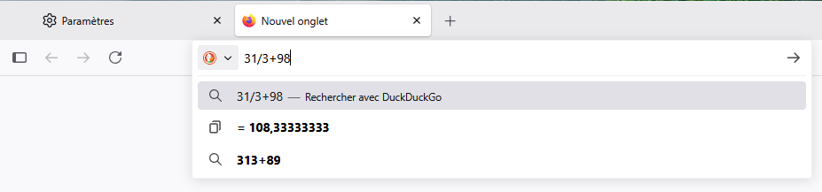 Solve math calculations - Firefox calcul OK
