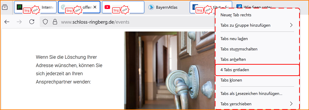 Tabs entladen mehrere Tabs fx140