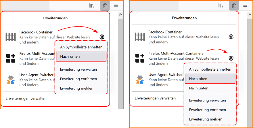Erweiterungen verwalten fx140
