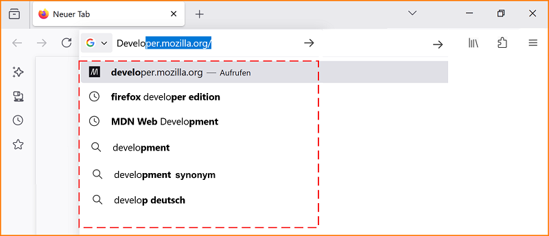 Suchvorschläge Suchchronik und dynamisch fx140